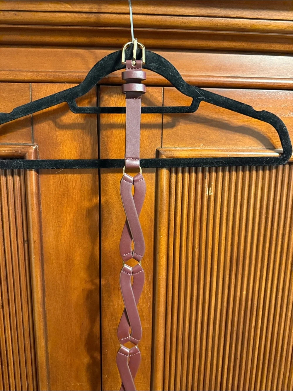 Braided Leather Belt in Dusty Mauve